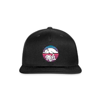 Aesthetic Vaporwave Japanese Otaku Meme Meh Polar - Snapback Baseball Cap - black - Front
