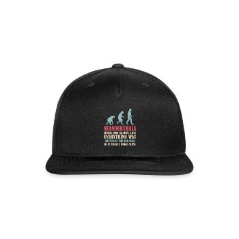 Neanderthal Prehistoric Primate Anthropologist - Snapback Baseball Cap - black - Front