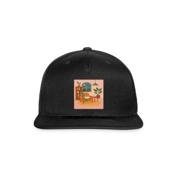 Cozy Night Reading Nook Design - Snapback Baseball Cap - black - Front