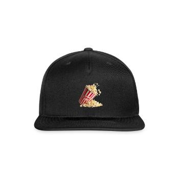 Popcorn Bucket Retro Design - Snapback Baseball Cap - black - Front