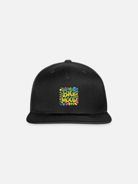 Vibrant Graffiti Big Mood Design - Snapback Baseball Cap - black