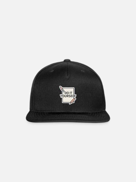 Do It Yourself Sketch - Snapback Baseball Cap - black