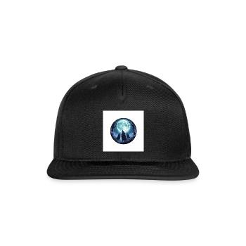 Moonlit Wolf Circle in Forest - Snapback Baseball Cap - black - Front