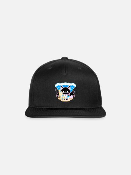 Beach Bat Surfboard - Snapback Baseball Cap - black