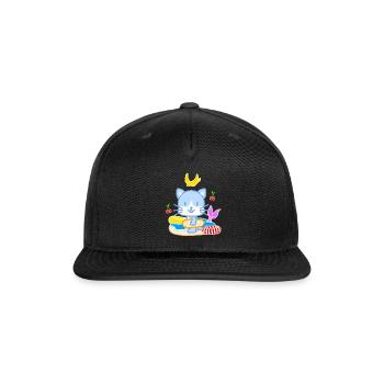 Blue Cat Beach Splash - Snapback Baseball Cap - black - Front