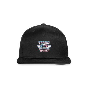 Trans Gamer Pride LGBTQ+ Streamer Identity - Snapback Baseball Cap - black - Front