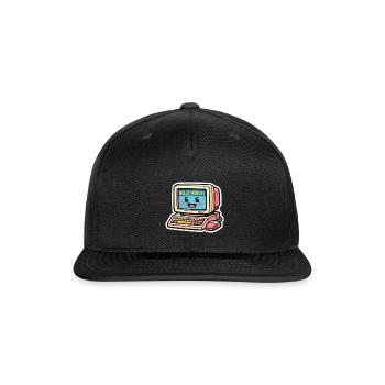 Retro Computer Mascot "Hello World" - Cute Tech Il - Snapback Baseball Cap - black - Front