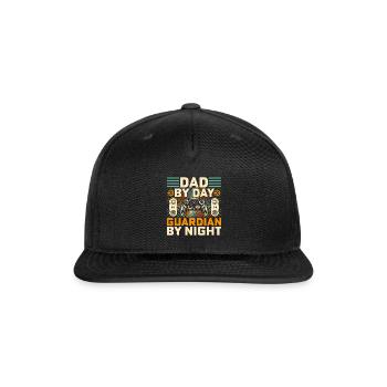 Dad by Day Guardian by Night - Snapback Baseball Cap - black - Front
