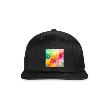 Rainbow Splash Abstract - Snapback Baseball Cap - black - Front