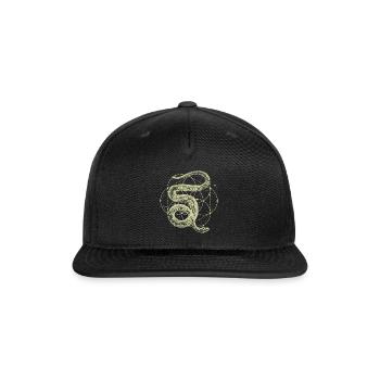 Sacred Geometry Seed Of Life Snake - Snapback Baseball Cap - black - Front