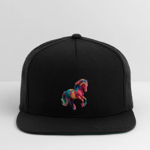 Colorful Paint Splatter Horse Art - Snapback Baseball Cap