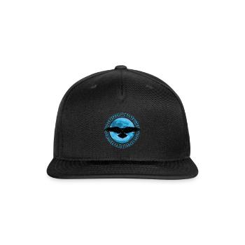 Raven Silhouette With A Blue Moon - Snapback Baseball Cap - black - Front