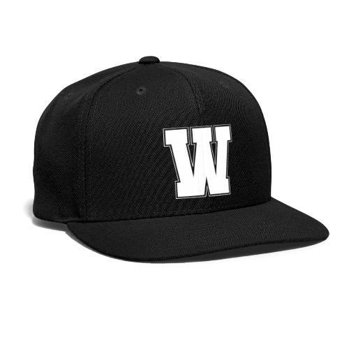 White Letter W – Varsity Alphabet Monogram - Snapback Baseball Cap