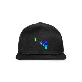 Kite surfing rainbow colors polygon sport - Snapback Baseball Cap - black - Front