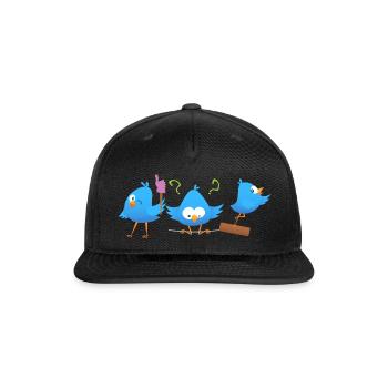 Three blue birds - Snapback Baseball Cap - black - Front