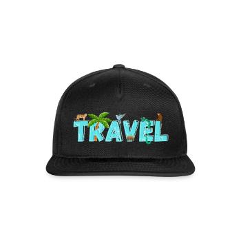 Travel - Snapback Baseball Cap - black - Front
