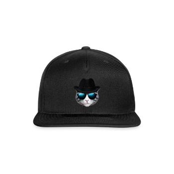 Blues Cat 4 Color - Snapback Baseball Cap - black - Front