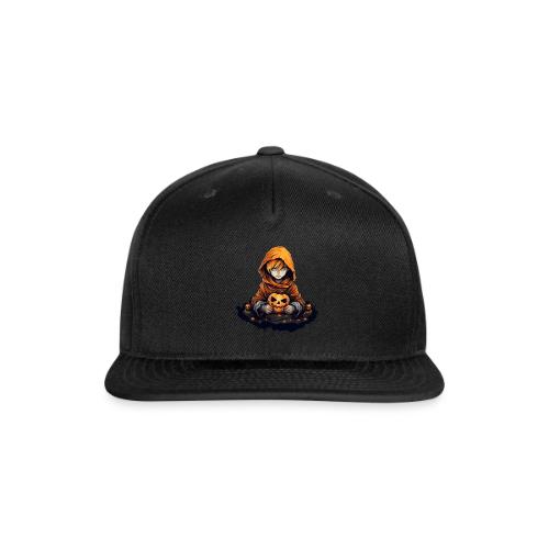 Happy Halloween with Dark Boy and a Pumpkin - Snapback Baseball Cap