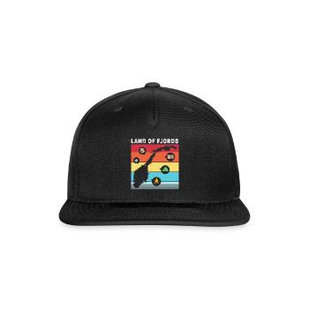 Norway Scandinavia Norwegian Map - Snapback Baseball Cap - black - Front