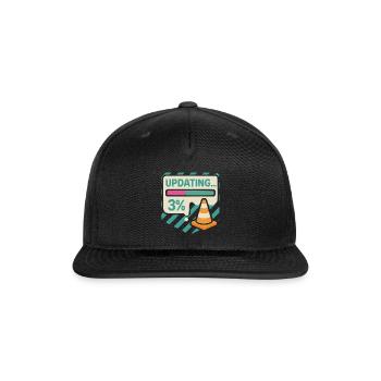 Updating Progress Pop Art Graphic Tee - Snapback Baseball Cap - black - Front