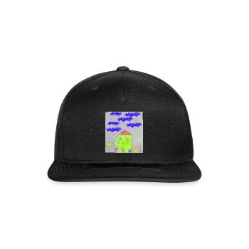 Neon Green House Under Blue Clouds - Snapback Baseball Cap - black - Front