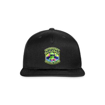 Introvert Pickleball Social Club T-Shirt  - Snapback Baseball Cap - black - Front