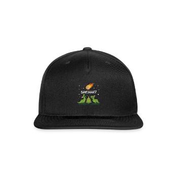 Christmas Dinosaur Meteor Santa Dino Design - Snapback Baseball Cap - black - Front
