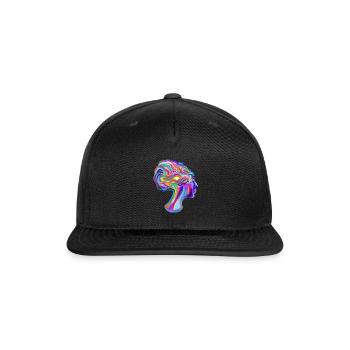 Psychedelic Creative Brainstorm Girl - Snapback Baseball Cap - black - Front