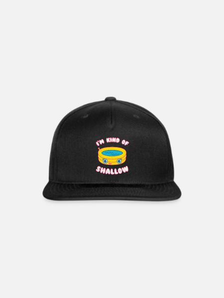 I m Kind Of Shallow Summer Kawaii Face Funny - Snapback Baseball Cap - black