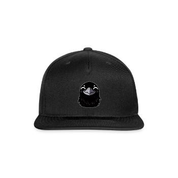 Cartoon Raven - Smiling - Snapback Baseball Cap - black - Front