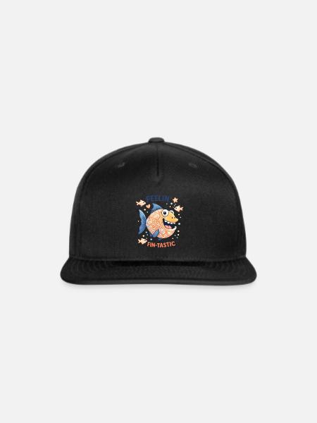 Feelin' Fin-Tastic Swirl Fish - Snapback Baseball Cap - black
