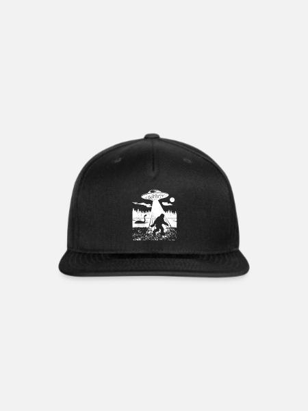 UFO Bigfoot Forest Encounter - Snapback Baseball Cap - black