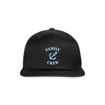 Family Crew (Anchor / Crew Complement / Sky Blue) - Snapback Baseball Cap - black - Front