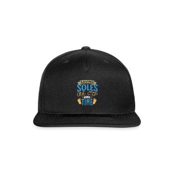 Saving Soles One Step At A Time - Podiatry - Snapback Baseball Cap - black - Front