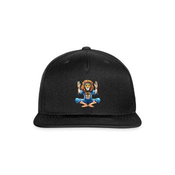 Lion Yogi - Snapback Baseball Cap - black - Front