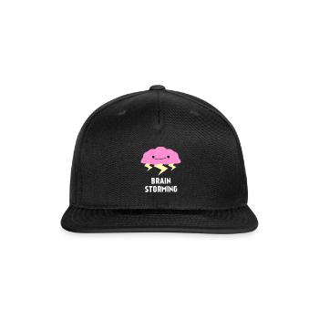 Brain Storming Brain : Cerebral Brain Pun - Snapback Baseball Cap - black - Front