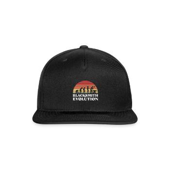Blacksmith Evolution Goldsmith Hammer Craft Anvil - Snapback Baseball Cap - black - Front