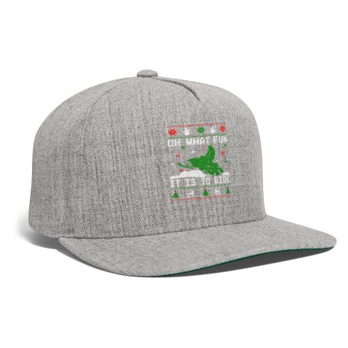 Oh What Fun Snowmobile Ugly Sweater style - Snapback Baseball Cap