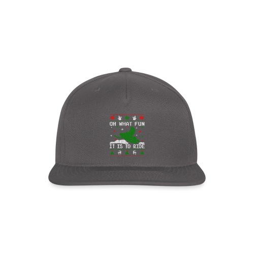 Oh What Fun Snowmobile Ugly Sweater style - Snapback Baseball Cap