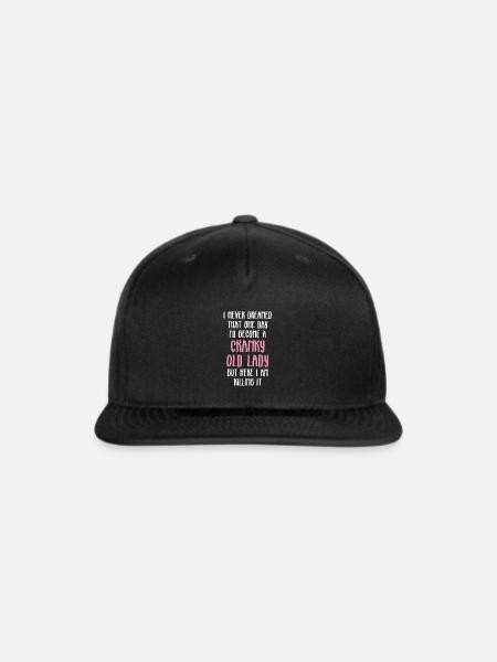 Senior Citizen TShirt Gift Cranky old lady - Snapback Baseball Cap - black