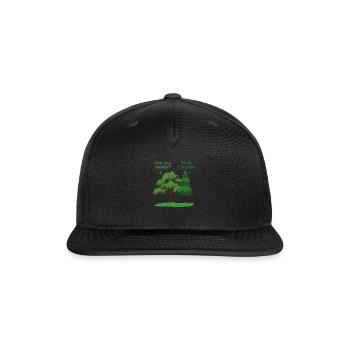 Oak Pine Tree Funny Pun Okay Fine Oakay Pine Trees - Snapback Baseball Cap - black - Front
