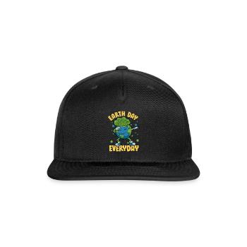 Earth Day Everyday Dabbing Planet Earth - Snapback Baseball Cap - black - Front