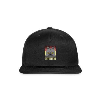 Funny Cattitude me quote cats design gift - Snapback Baseball Cap - black - Front
