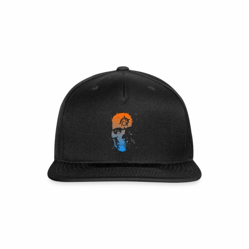 Anarchy Skull blue orange Grunge Splatter Dots - Snapback Baseball Cap