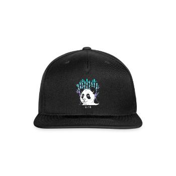 Vaporwave Synthwave Retrowave Bamboo Plants Giant - Snapback Baseball Cap - black - Front