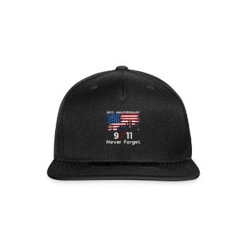 Never Forget Usa 9/11 The 20th Anniversary Patriot - Snapback Baseball Cap - black - Front