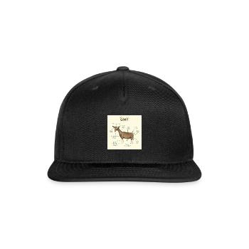 anatomy of a goat greeting card - Snapback Baseball Cap - black - Front