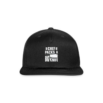 Chef Big Knife Slicing Cooking Meals - Snapback Baseball Cap - black - Front