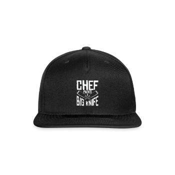 Chef Big Knife Slicing Cooking Meals - Snapback Baseball Cap - black - Front