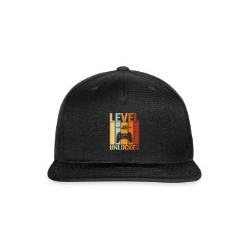 level 46 unlocked - Snapback Baseball Cap - black - Front